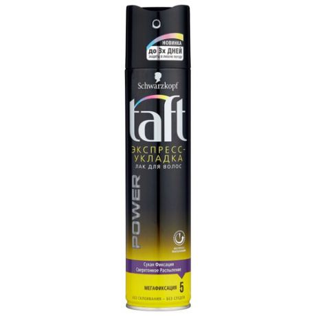 Taft Лак для волос Power Экспресс-укладка, экстрасильная фиксация, 225 мл