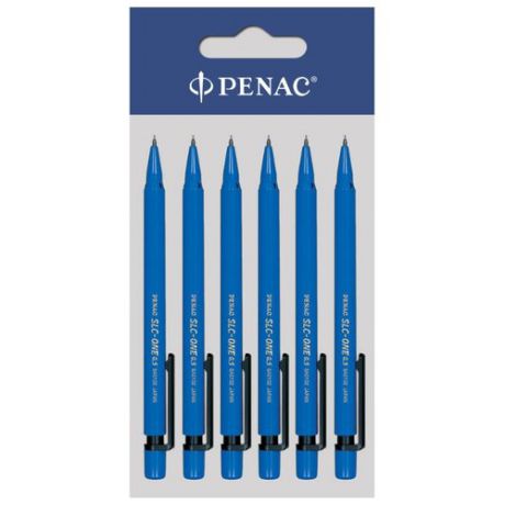 Penac Набор SLC-ONE HВ, 0.5 мм, 6 механических карандашей, 12 сменных грифелей синий