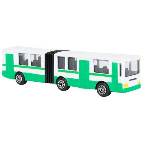 Автобус ТЕХНОПАРК с гармошкой (SB-15-34-B) 12 см белый/зеленый