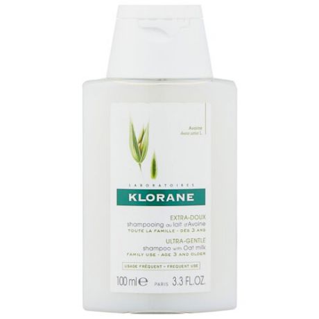 Klorane шампунь Ultra-Gentle, Protecting with Oat Milk 100 мл