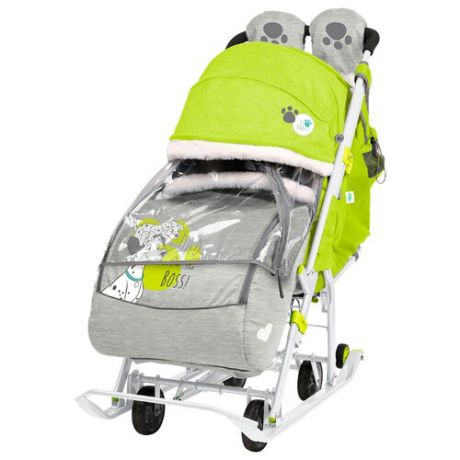 Санки-коляска Nika Disney baby 2 (DB2) с далматинцами лимонный