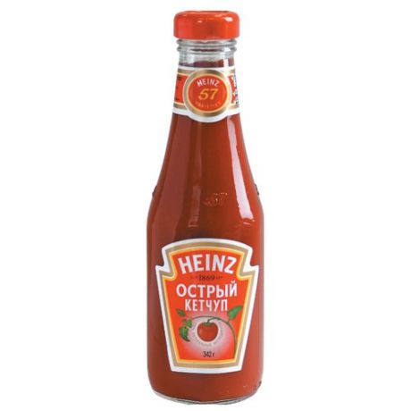 Кетчуп Heinz Острый, стеклянная бутылка 342 г