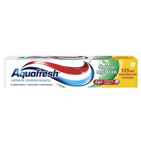 Зубная паста Aquafresh Тройная защита Мягко-мятная, 125 мл