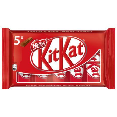 Батончик KitKat молочный шоколад с хрустящей вафлей, 29 г, мультипак (5 шт.)