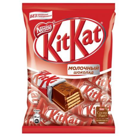 Конфеты KitKat молочный шоколад с хрустящей вафлей 202 г