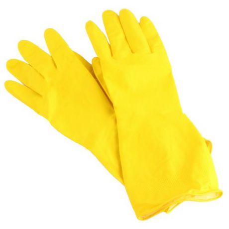 Перчатки Aviora хозяйственные Резиновые, 1 пара, размер M, цвет желтый