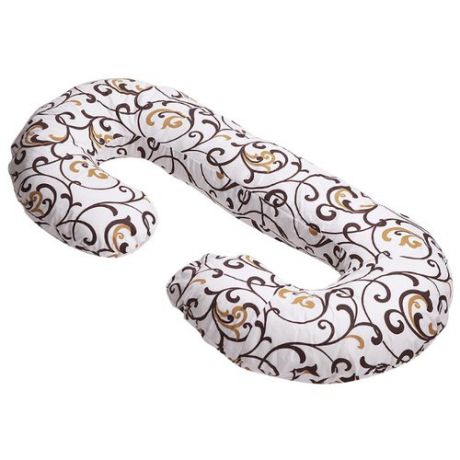 Наволочка Body Pillow на подушку для беременных C поликоттон бежевый/коричневый