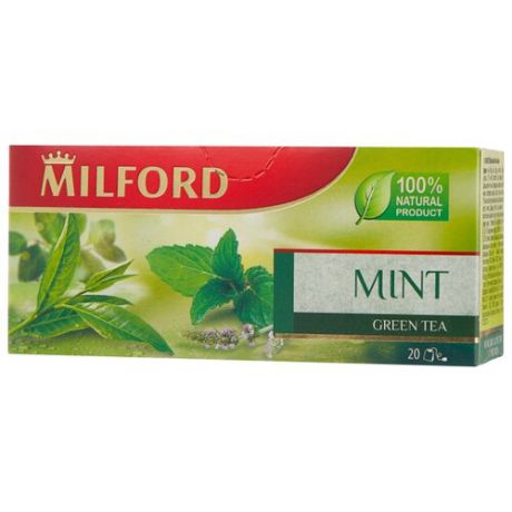 Чай зеленый Milford Mint в пакетиках, 20 шт.