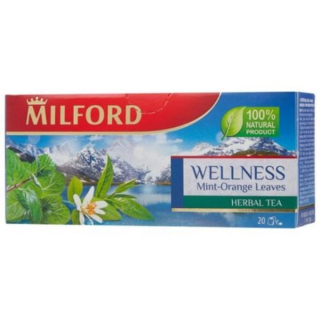 Чайный напиток травяной Milford Wellness в пакетиках, 20 шт.