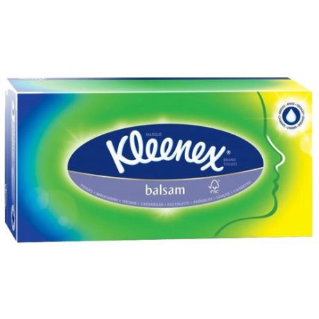 Салфетки Kleenex Balsam в картонной коробке 20 х 20 72 шт.