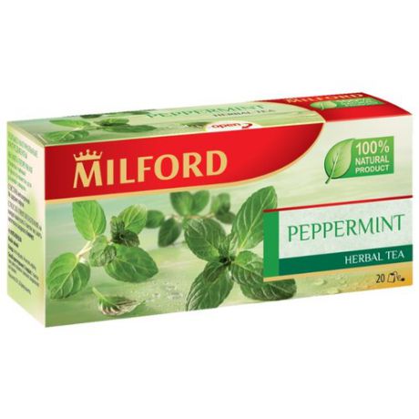 Чайный напиток травяной Milford Peppermint в пакетиках, 20 шт.