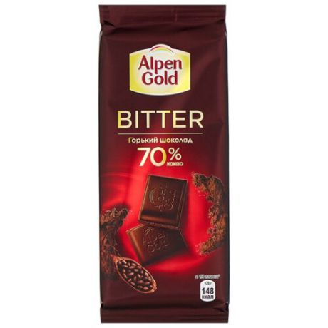 Шоколад Alpen Gold Bitter горький 70%, 85 г