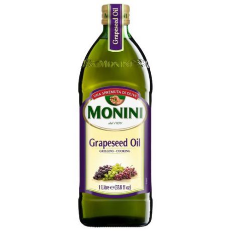 Monini Масло виноградных косточек Grapeseed, стеклянная бутылка 1 л