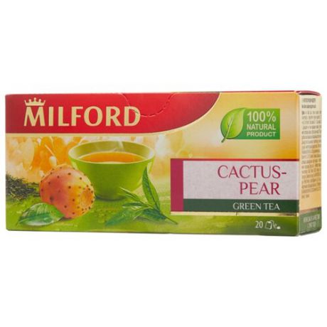 Чай зеленый Milford Cactus-pear в пакетиках, 20 шт.
