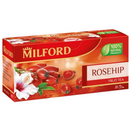 Чай красный Milford Rosehip в пакетиках, 20 шт.