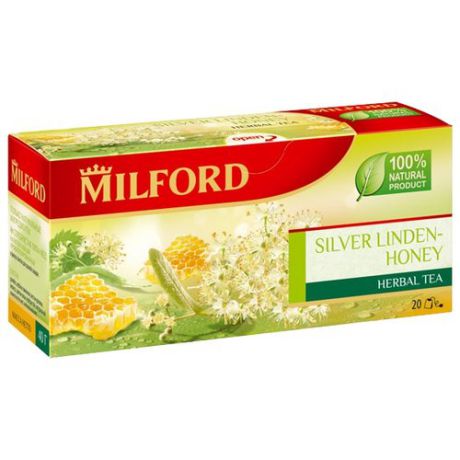 Чайный напиток травяной Milford Silver linden-honey в пакетиках, 20 шт.