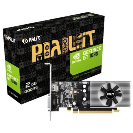 Видеокарта Palit GeForce GT 1030 1227MHz PCI-E 3.0 2048MB 6000MHz 64 bit DVI HDMI HDCP Low Profile Retail