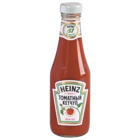Кетчуп Heinz Томатный, стеклянная бутылка 342 г