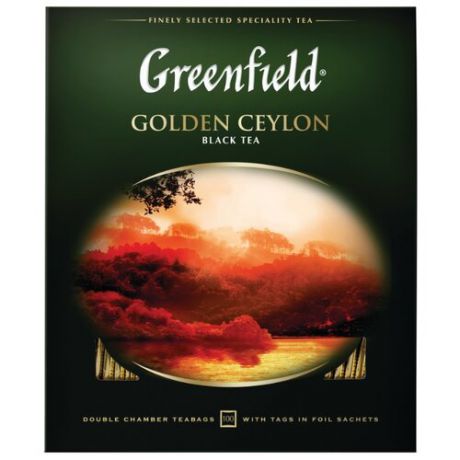 Чай черный Greenfield Golden Ceylon в пакетиках, 100 шт.