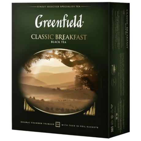 Чай черный Greenfield Classic Breakfast в пакетиках, 100 шт.