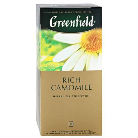 Чайный напиток травяной Greenfield Rich Camomile в пакетиках, 25 шт.