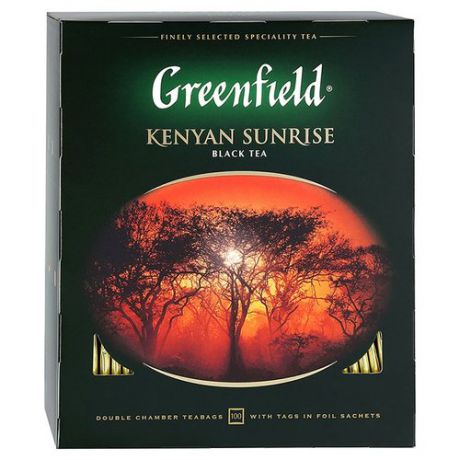 Чай черный Greenfield Kenyan Sunrise в пакетиках, 100 шт.