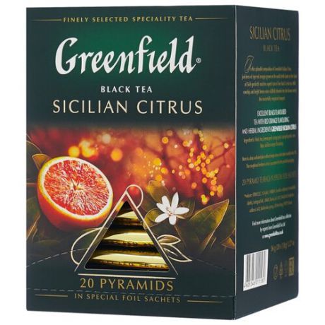 Чай черный Greenfield Sicilian Citrus в пирамидках, 20 шт.