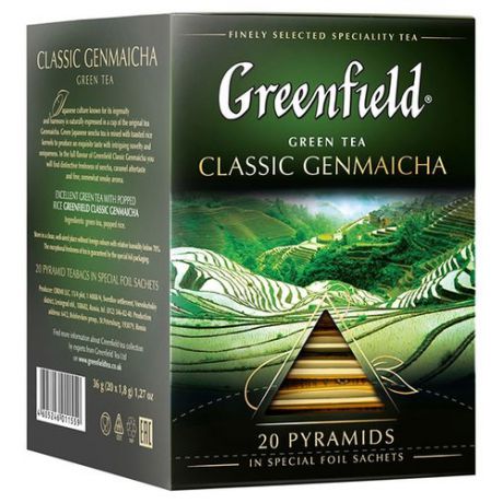 Чай зеленый Greenfield Classic Genmaicha в пирамидках, 20 шт.