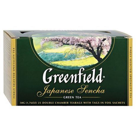 Чай зеленый Greenfield Japanese Sencha в пакетиках, 25 шт.