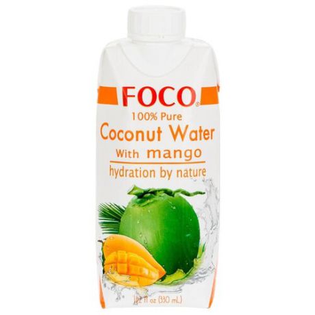Вода кокосовая FOCO с манго, без сахара, 0.33 л