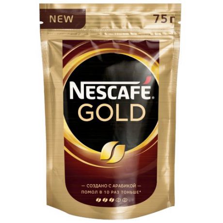Кофе растворимый Nescafe Gold, пакет, 75 г