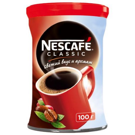 Кофе растворимый Nescafe Classic гранулированный, жестяная банка, 100 г