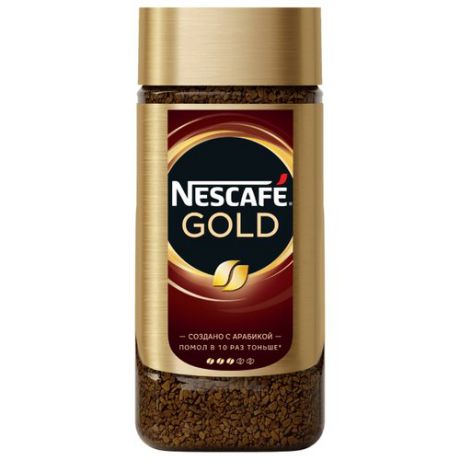Кофе растворимый Nescafe Gold, стеклянная банка, 190 г