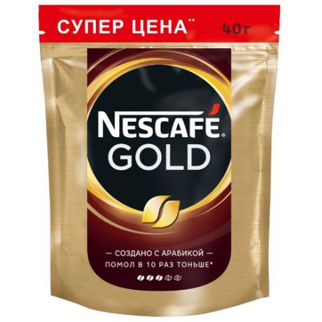 Кофе растворимый Nescafe Gold, пакет, 40 г