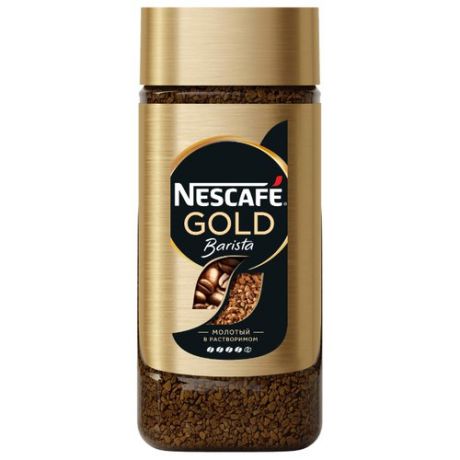 Кофе растворимый Nescafe Gold Barista с молотым кофе, стеклянная банка, 85 г