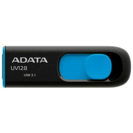 Флешка ADATA DashDrive UV128 64GB черный/голубой