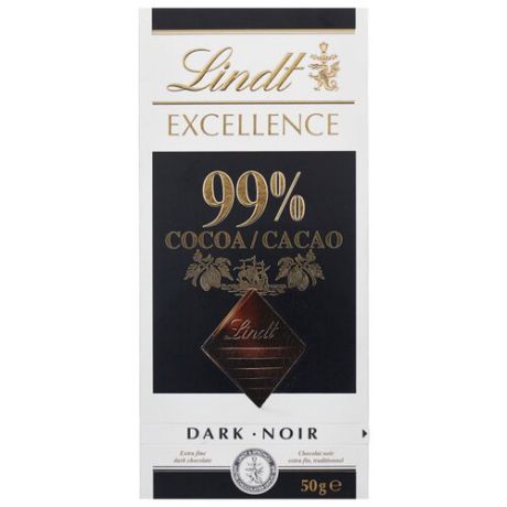Шоколад Lindt Excellence горький 99% какао, 50 г