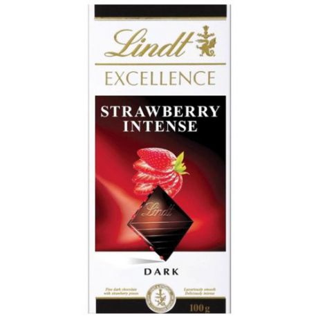 Шоколад Lindt Excellence темный с клубникой, 47% какао, 100 г