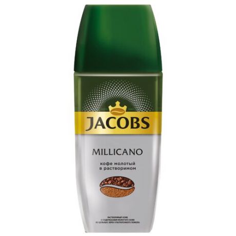 Кофе растворимый Jacobs Monarch Millicano с молотым кофе, стеклянная банка, 95 г