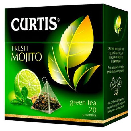 Чай зеленый Curtis Fresh Mojito в пирамидках, 20 шт.