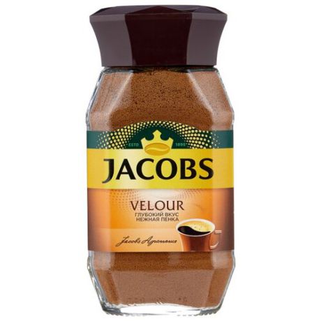 Кофе растворимый Jacobs Velour с пенкой, стеклянная банка, 95 г