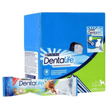 Лакомство для собак Dentalife Уход за полостью рта для крупных пород, 35.5 г х 12 уп. (шоу бокс)