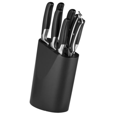 Набор BergHOFF Essentials 6 ножей и ножницы с подставкой черный