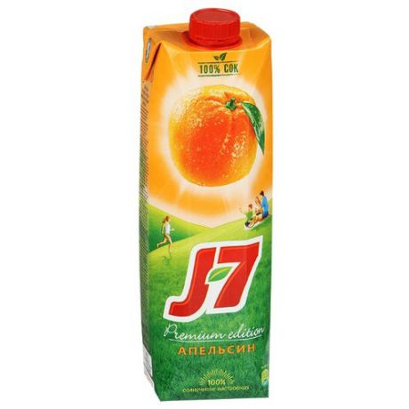 Сок J7 Апельсин, с крышкой, без сахара, 0.97 л