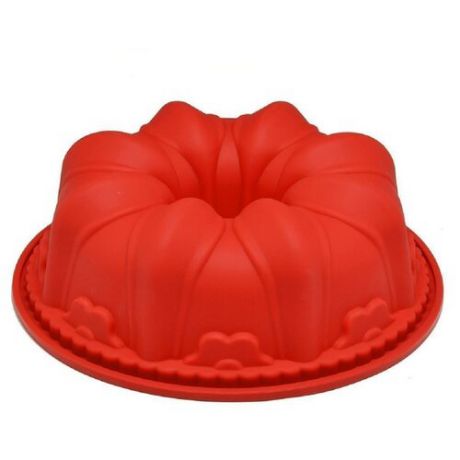 Форма для кексов силиконовая FidgetGo Цветок (25х9 см) красный