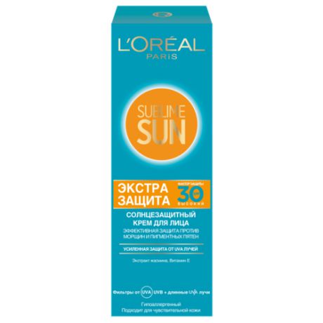 Крем для защиты от солнца L'Oreal Paris Sublime Sun Экстра Защита, SPF 30, 75 мл