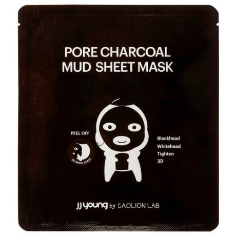 JJ Young Маска Pore Charcoal Mud Sheet, 25 мл