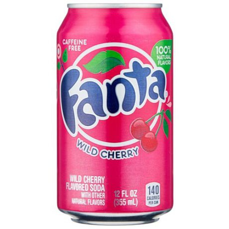 Газированный напиток Fanta Cherry, США, 0.355 л
