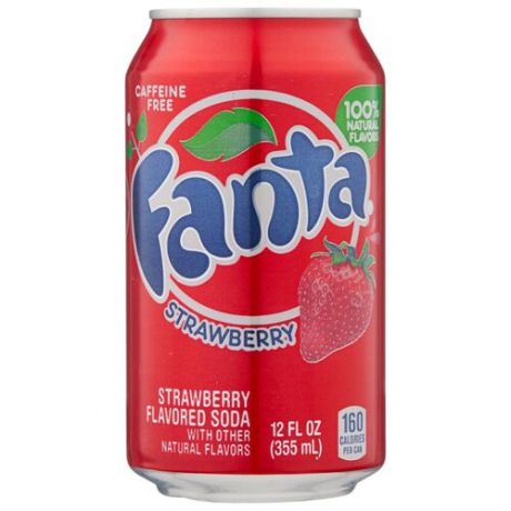 Газированный напиток Fanta Strawberry, США, 0.355 л