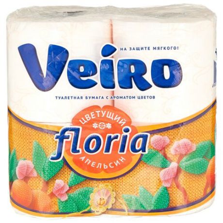 Туалетная бумага Veiro Floria Цветущий апельсин двухслойная, 4 рул.